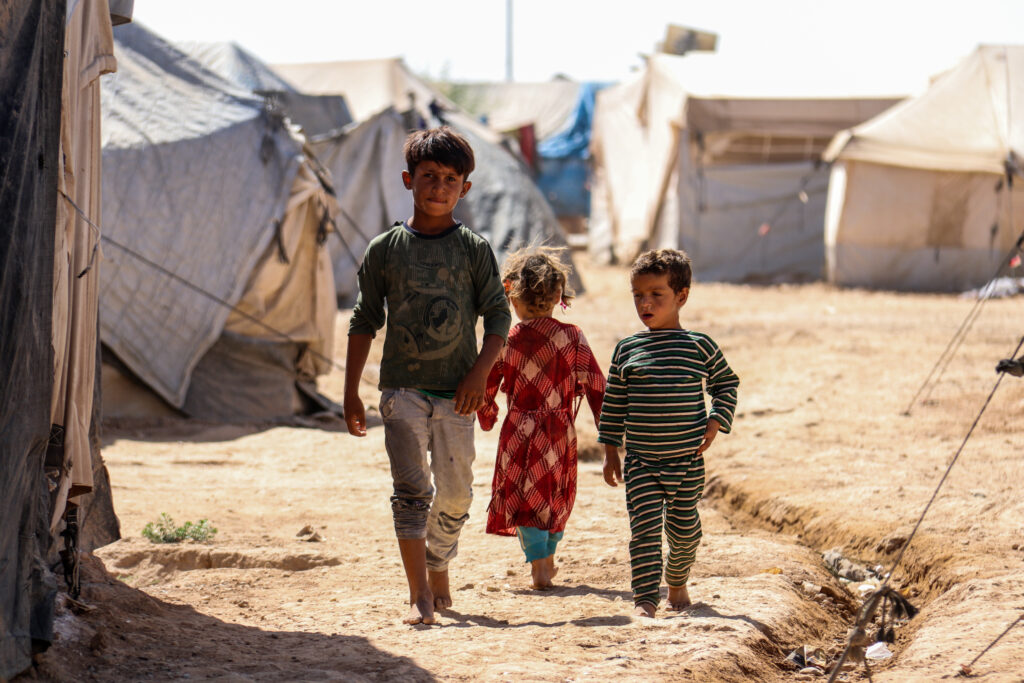 Al Hol ISIS camp refugee children in the North East of Syria